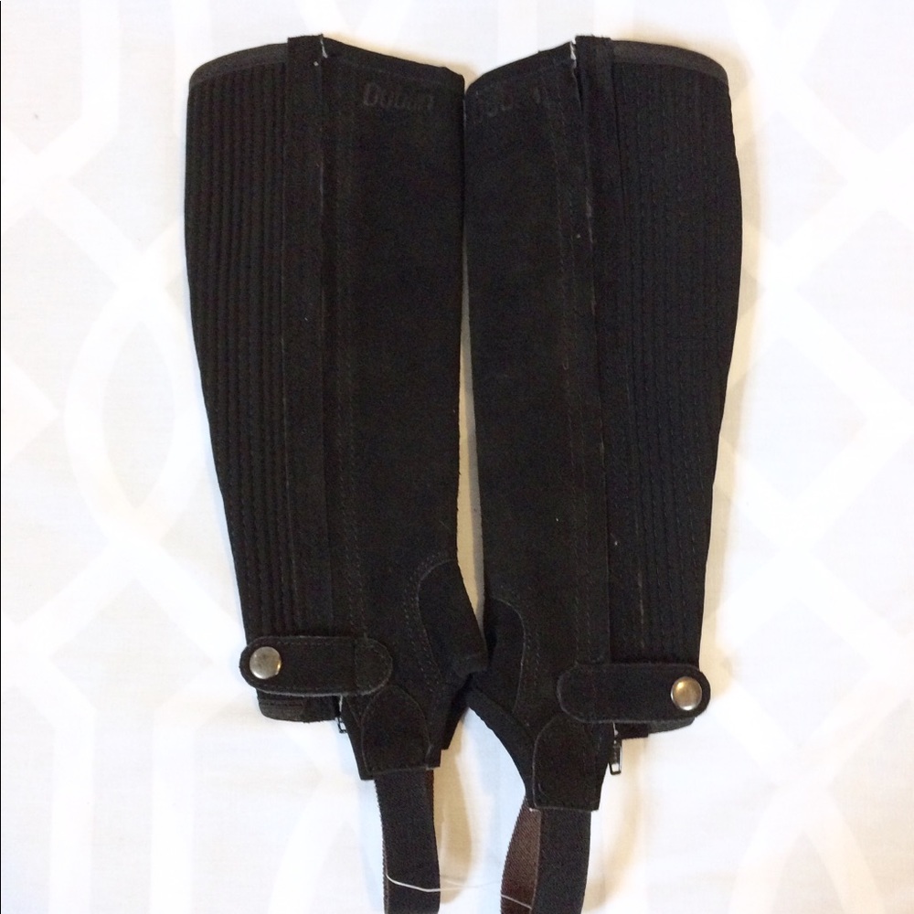 DUBLIN Black Leather Suede Half Chaps - Picture 5 of 8